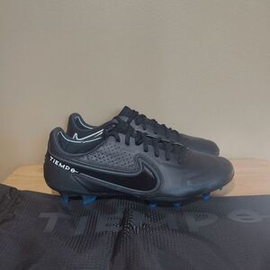 Nike Tiempo Legend 9 Elite FG Soccer Cleats Black Grey CZ8482-001 Men's Size 7